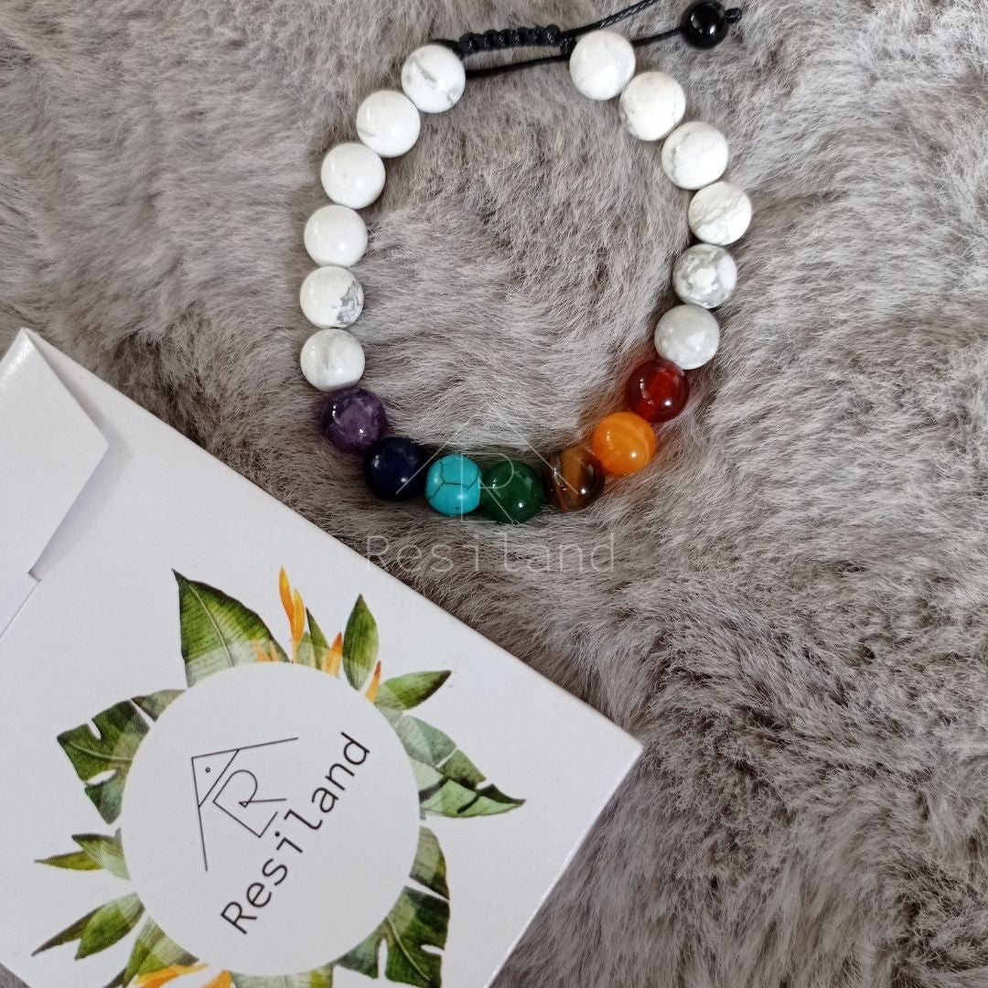 Pulsera 7 Chakras con Blanco